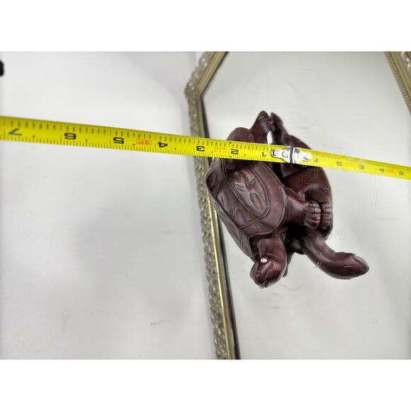 Vintage Wooden Turtle - Hand Made Wooden Intricately Carved Beautiful Treen Orna - Picture 8 of 10